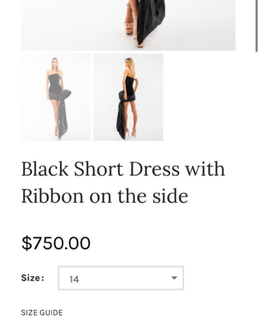 Albina Dyla Couture Bow Black Mini Dress - Image 3