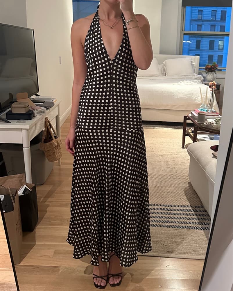 Zara Brown Polka Dot Halter Dress  - Image 2
