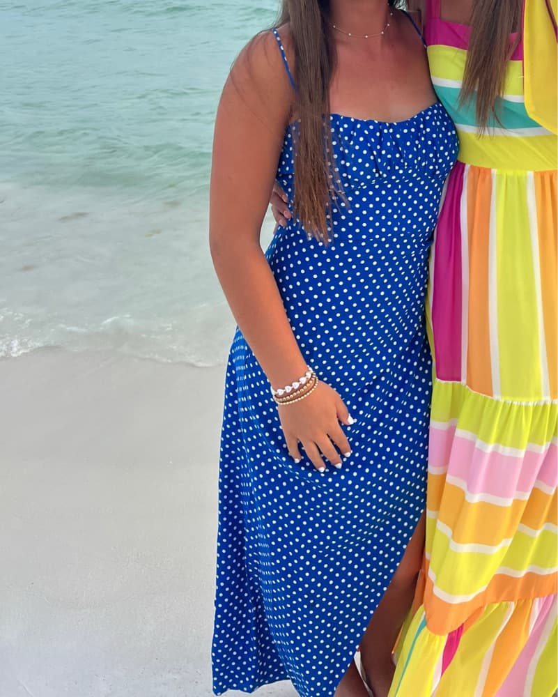 Zara Blue Dress With White Polka Dots - Image 1