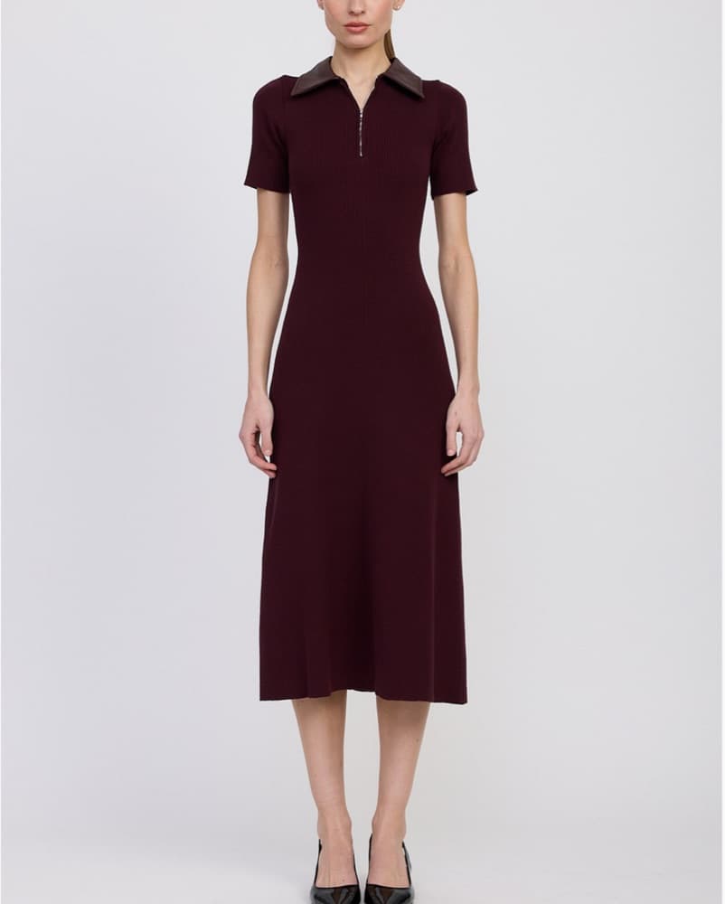 Holiday Burgandy Work Dress - Image 3