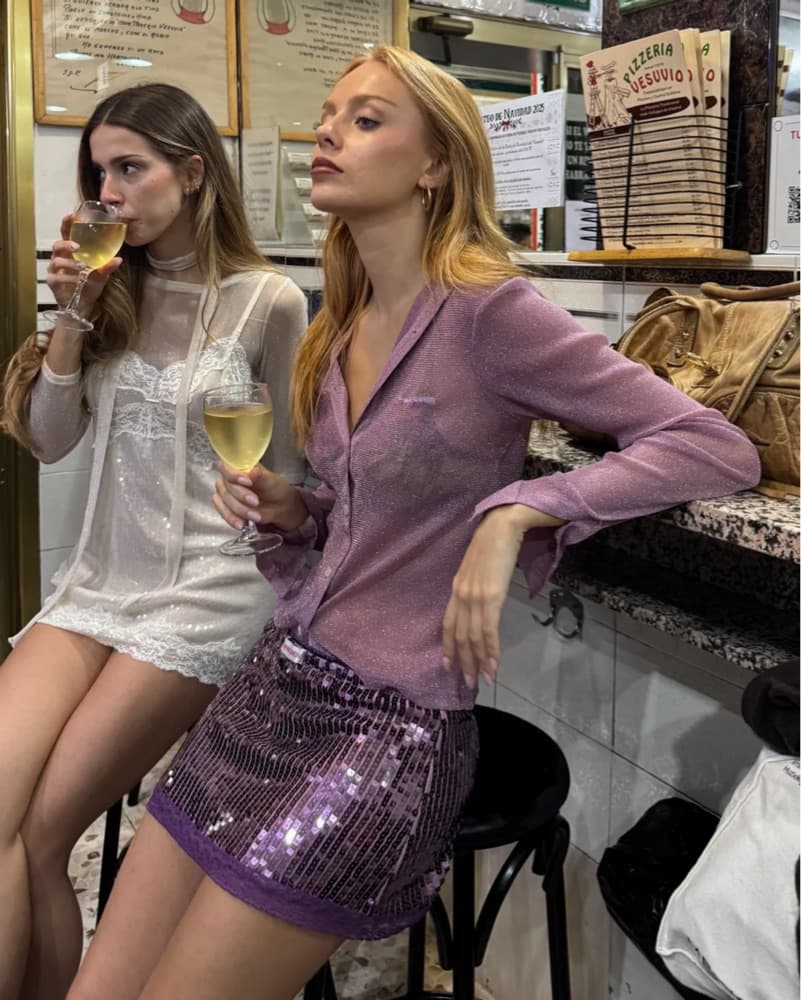 Handover Gero Miniskirt in Lilac Purple - Image 2