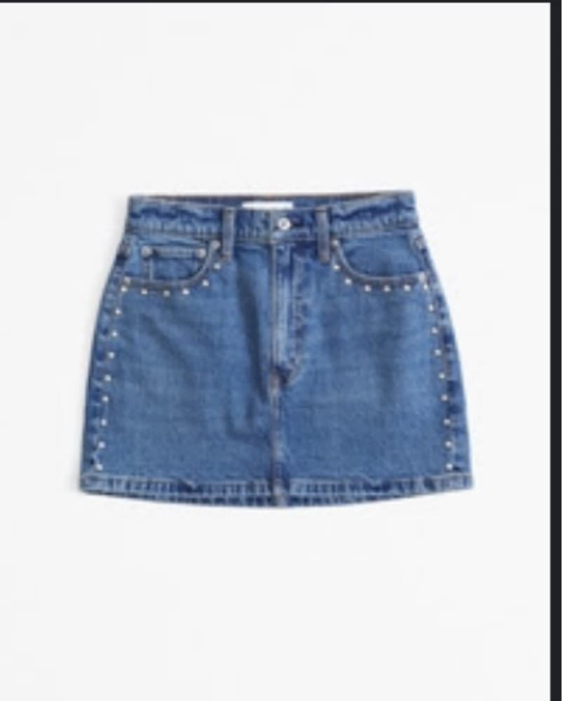 Abercrombie Denim Studded Mini Skirt - Image 3