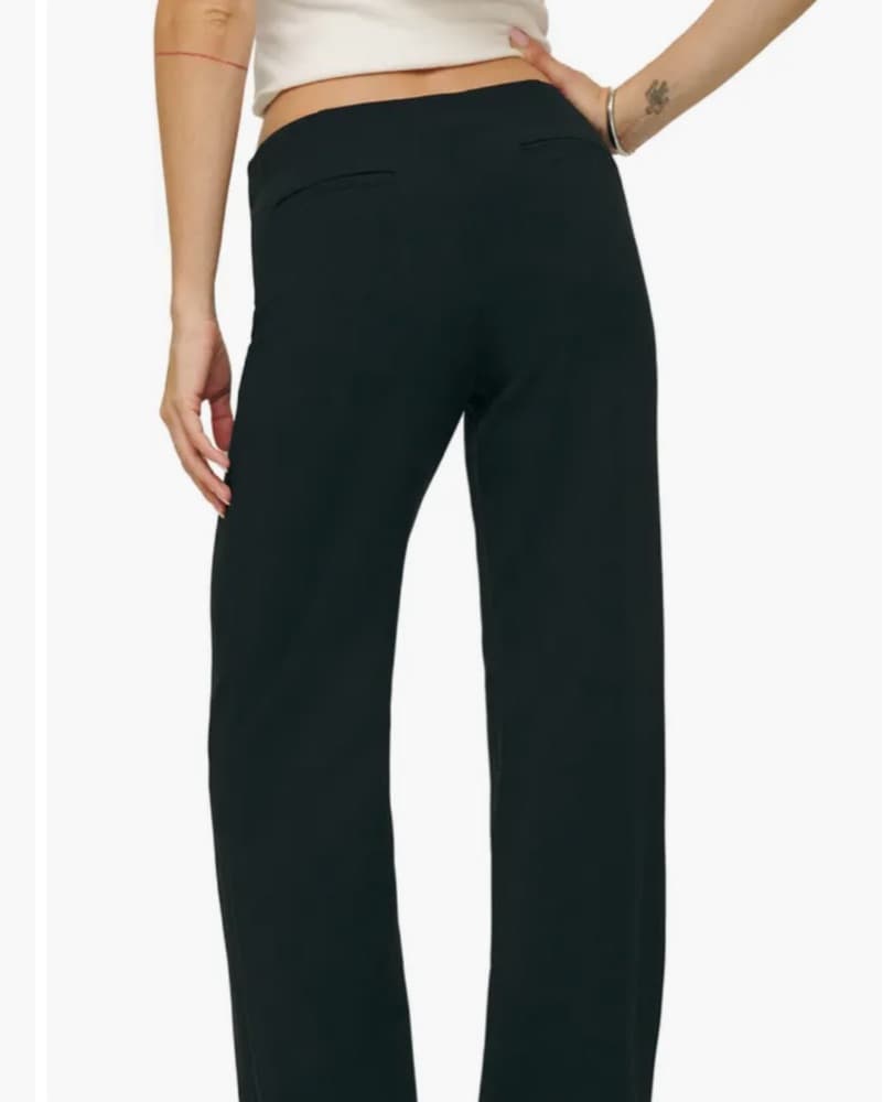 Reformation Vida Straight Leg Black Office Going Out Pants - Image 5