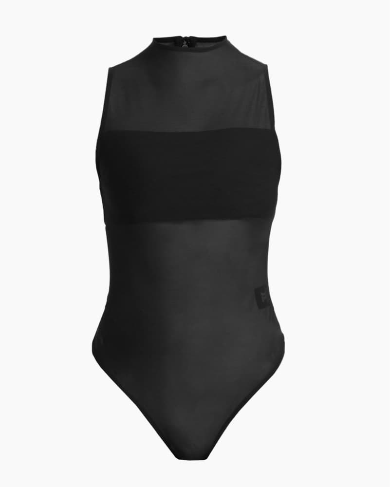 Alice + Olivia Mesh Body Suit- Black  - Image 3