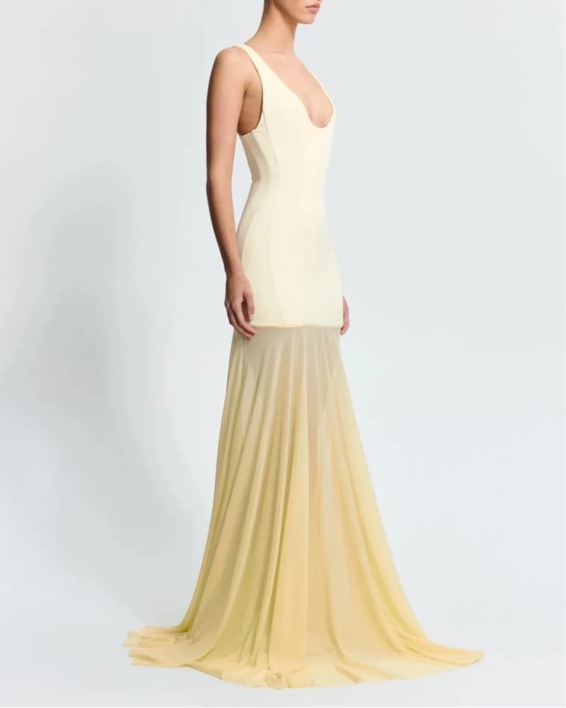 Effie Kats Odessa Gown In Lemon  - Image 3