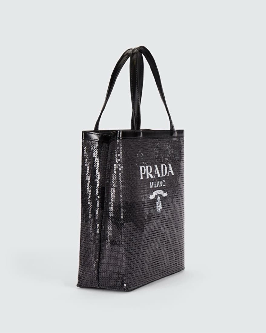 $2,100 Prada Black Sequin Beach Bag - Image 5