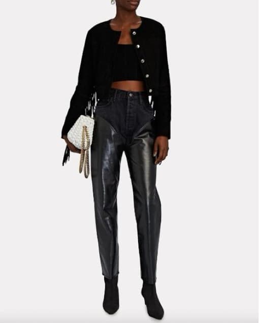 $400 Agolde Harley Denim / Leather Pants - Image 3