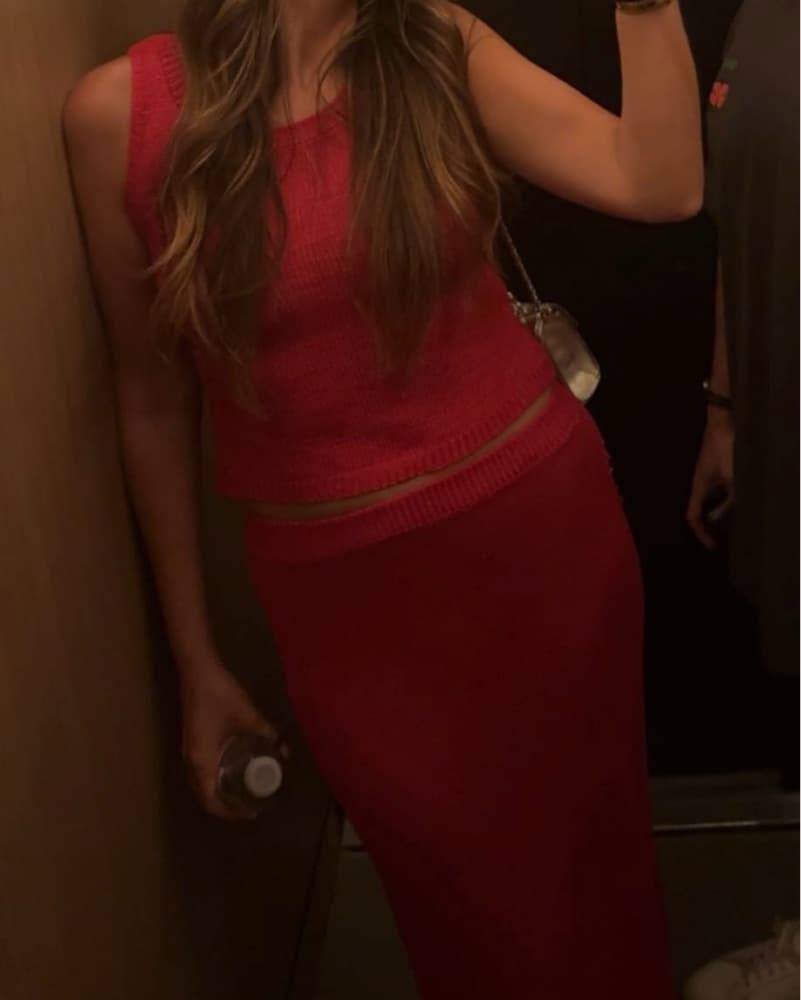astra resort 2 piece red knit set  - Image 2