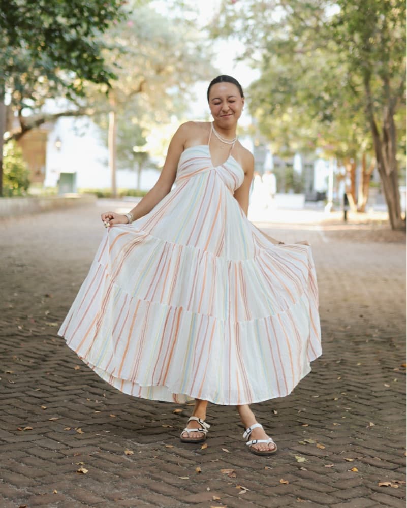 colorful striped maxi dress - Image 2