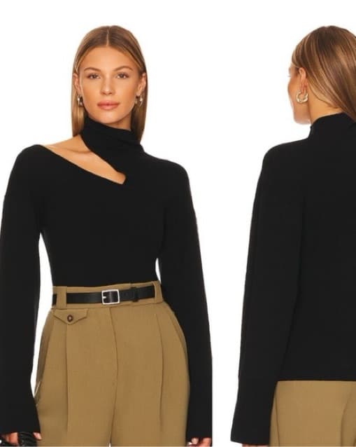 ALC black Cutout turleneck knit top - Image 1