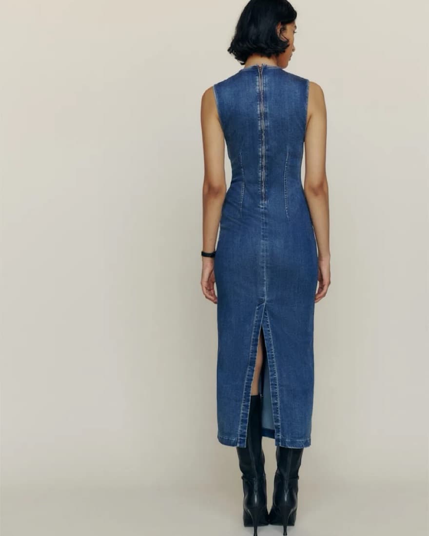 Reformation Kendi Denim Midi Dress - Image 2