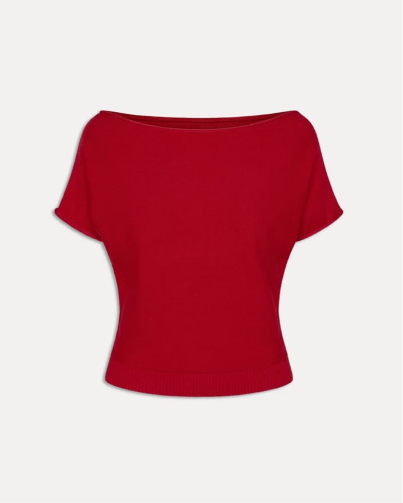 Frankies Bikinis Knit Red Top - Image 3