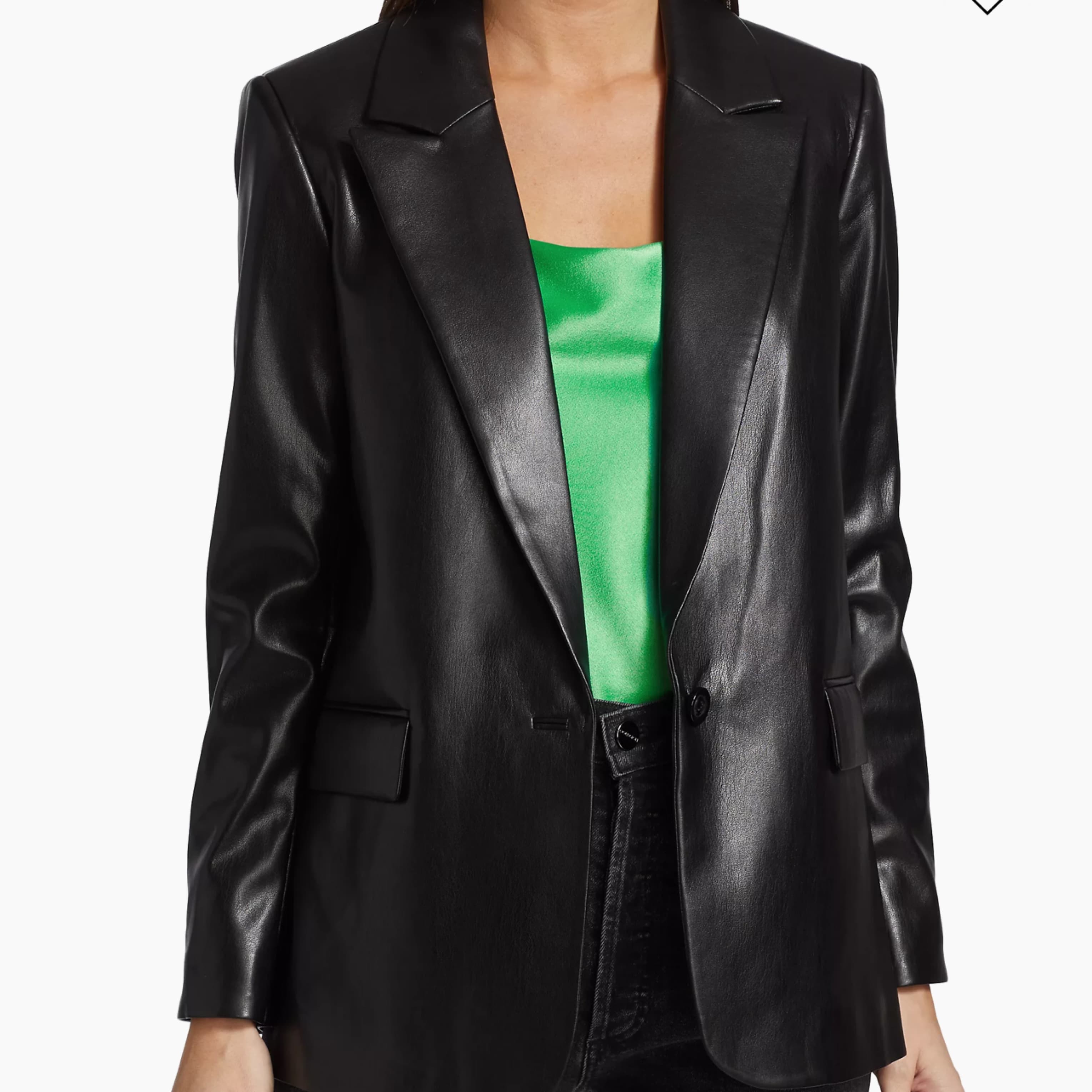 Alice + Olivia Vegan Leather Blazer - Image 3