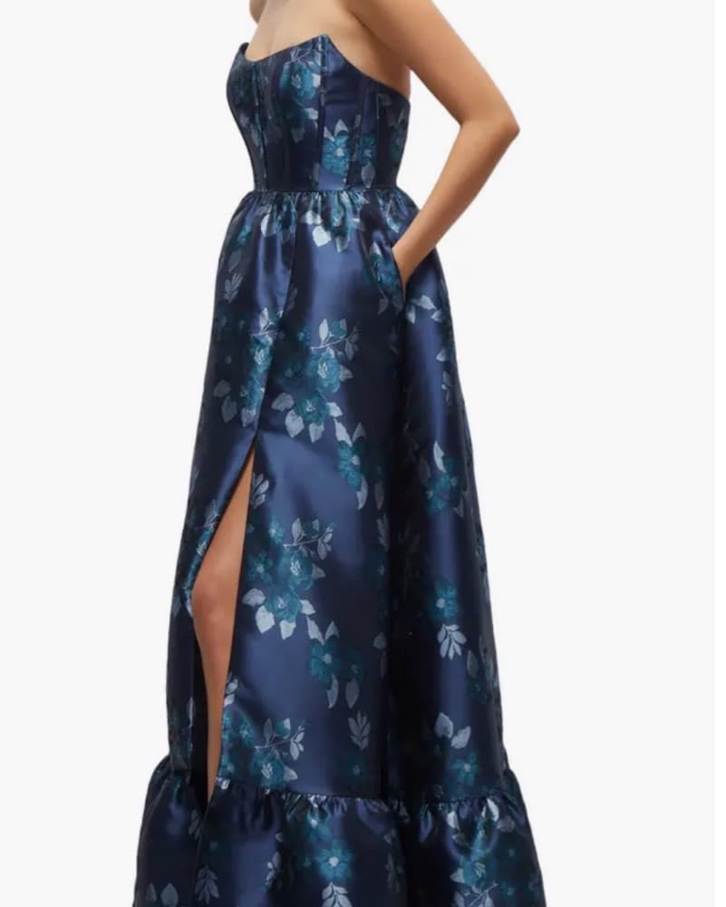 Dessy Damask Strapless Gown - Image 2