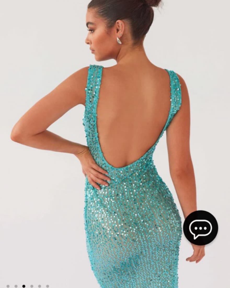 Blue Sequin Peppermayo Dress - Image 6