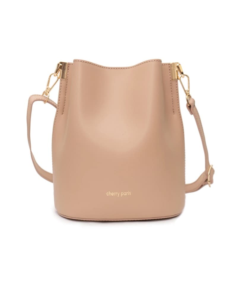 Cherry Paris Tan Leather Bucket Bag - Image 2
