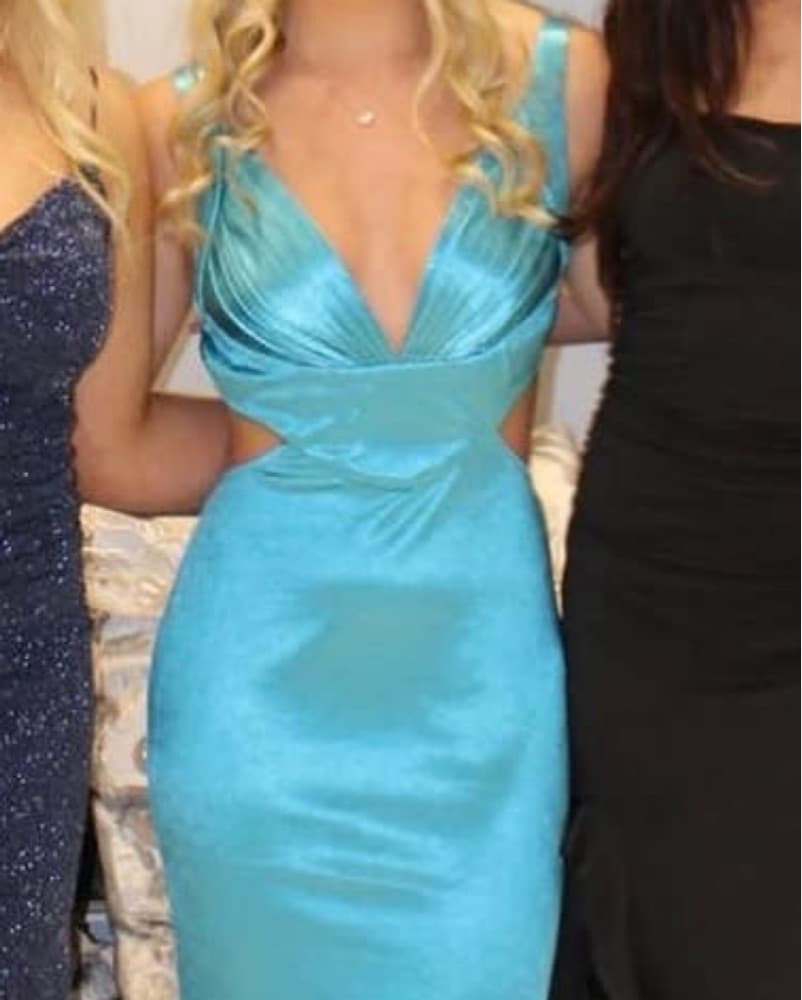 blue silk maxi dress - Image 2
