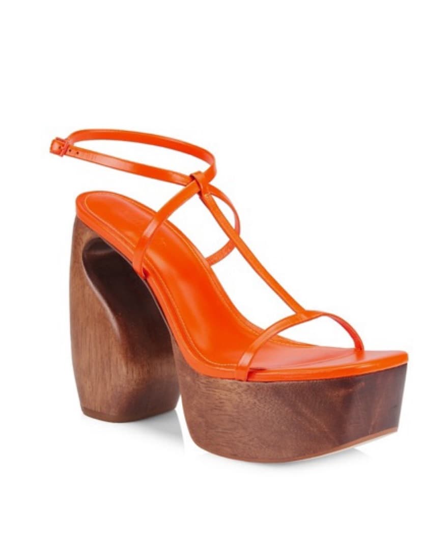 Cult Gaia Orange T-strap Platform Sandal - Image 4