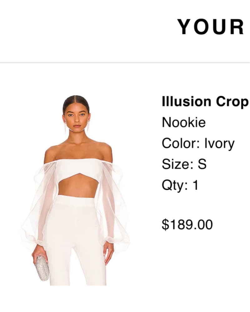 Elegant Ivory Illusion Crop Top - Image 1