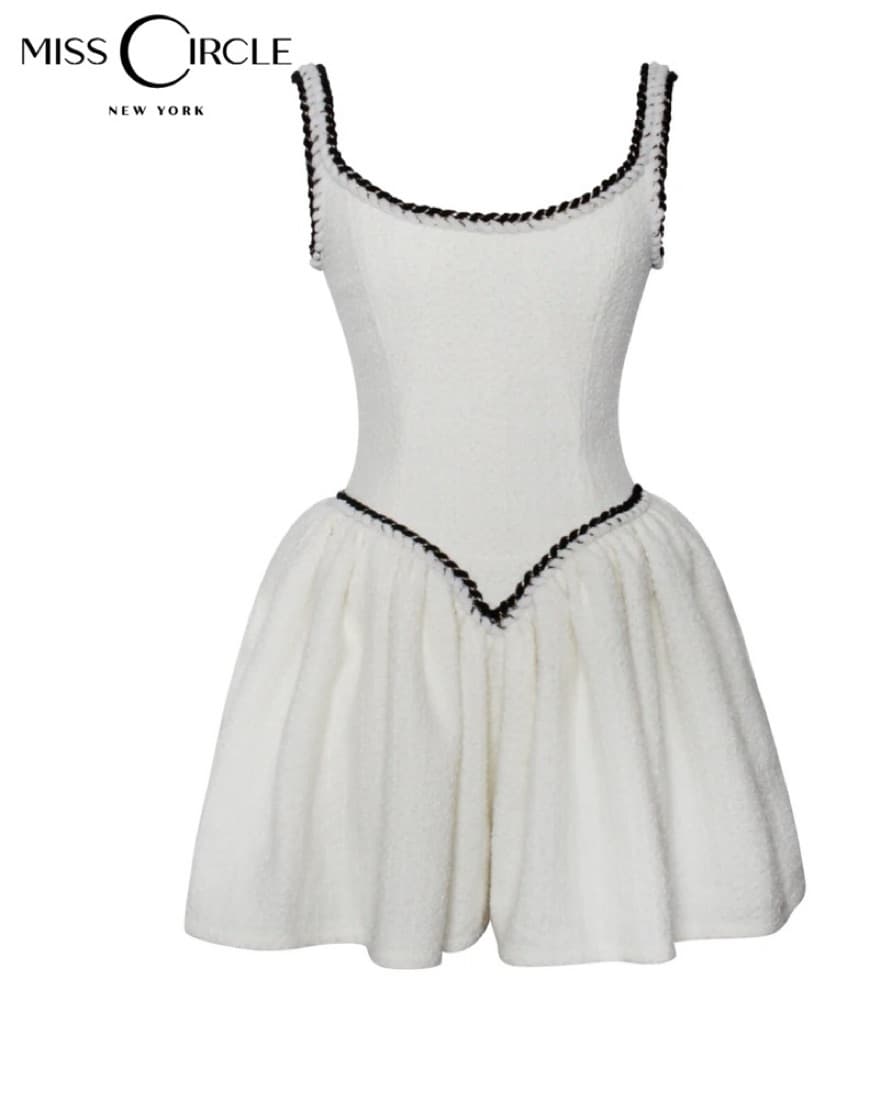Coco White Boucle Tweed Mini Dre - Image 3