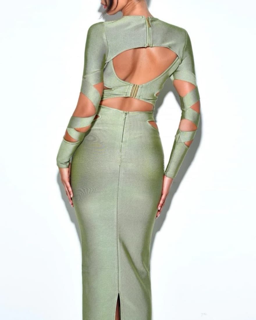 Miss Circle Clara Maxi In Basil - Image 3