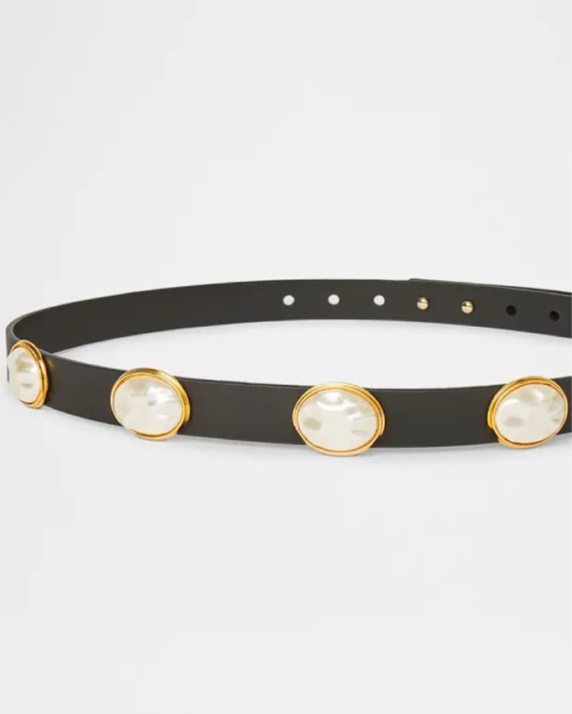 Lele Sadoughi Oval Pearl Station Belt  - Image 1