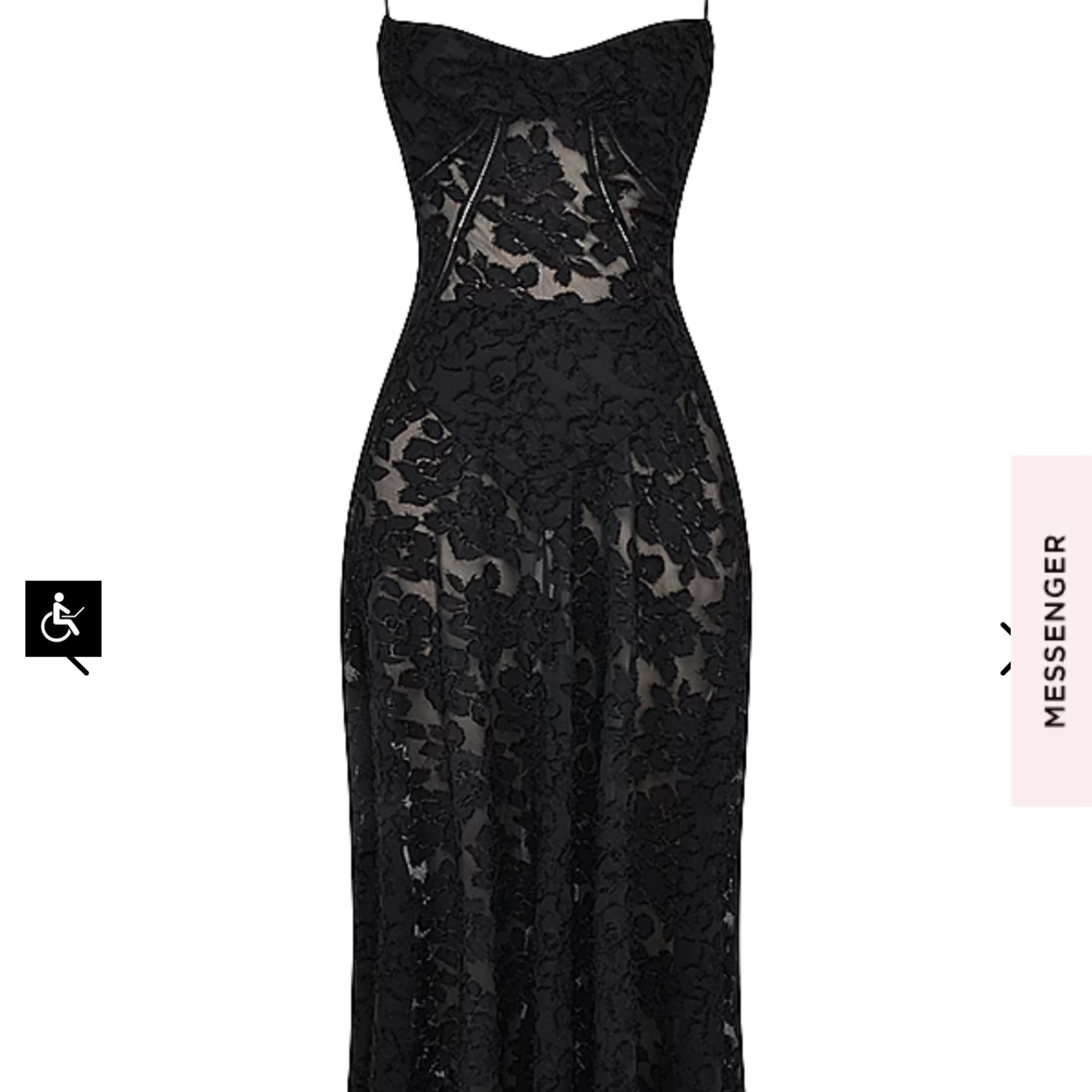 Seren Black Floral Lace Maxi Dress - Image 6
