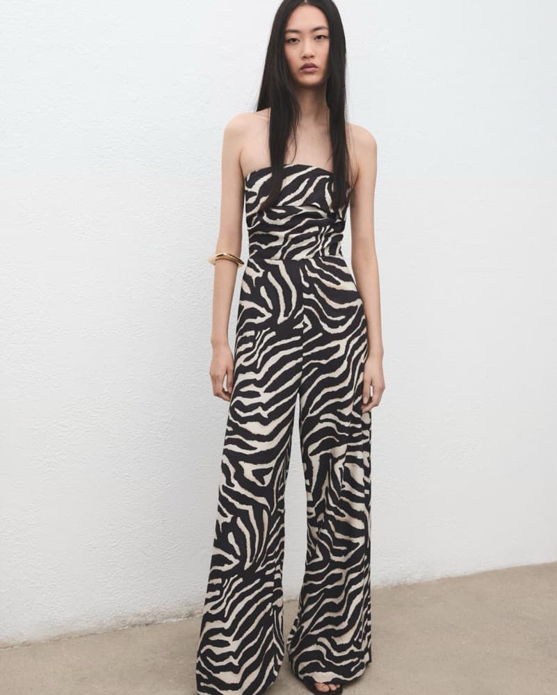 Zebra Strapless Jumpsuit  - Image 1