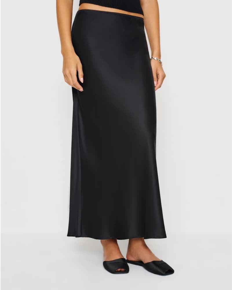 Reformation Black Maxi Silk Skirt - Image 1