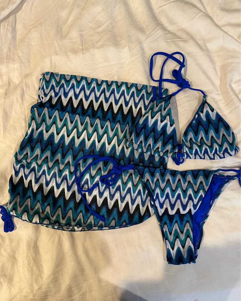 Missoni Inspired Three Piece Bikini Set - Image 1