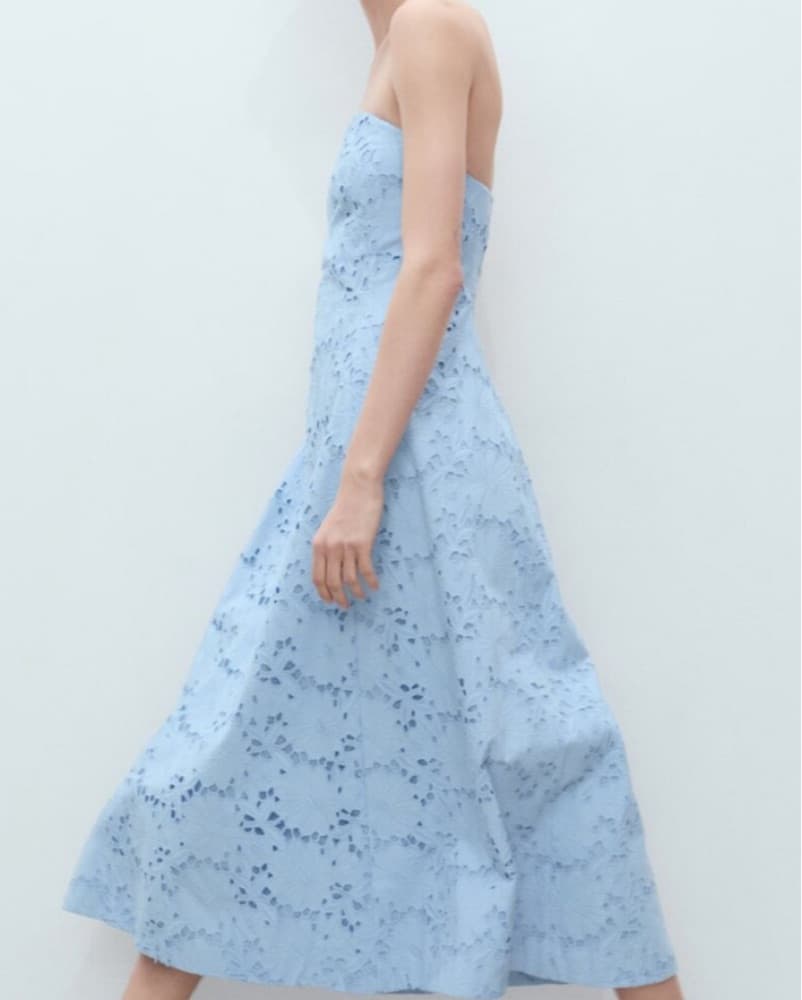 Blue Strapless Dress  - Image 3