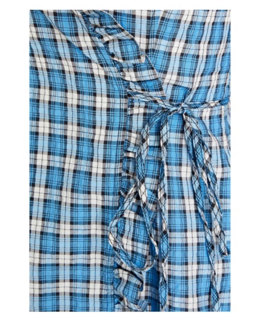 Ganni Check Wrap Mini Dress - Image 4