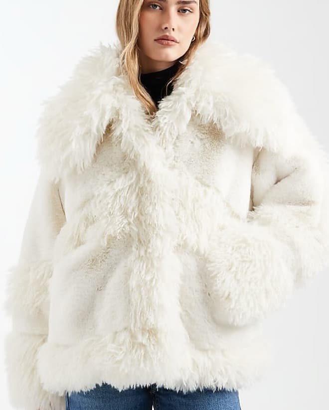 Cozy White Faux Fur Jacket - Image 1