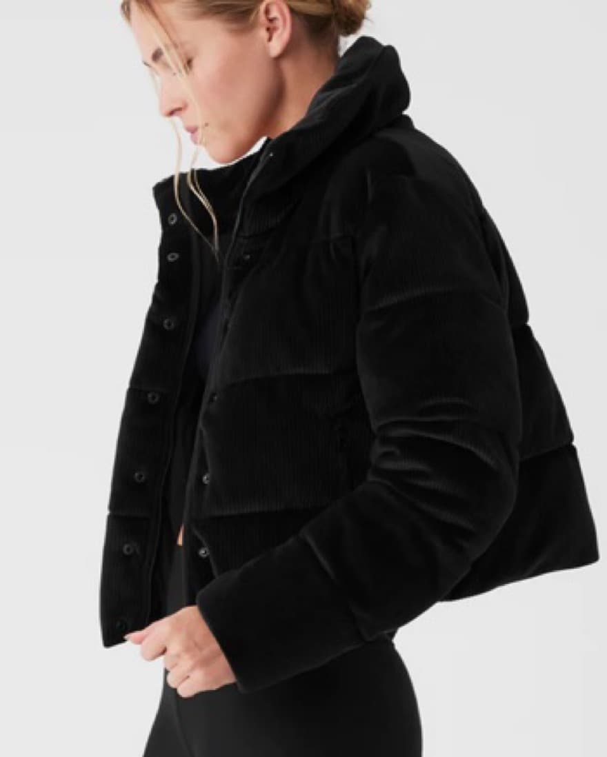 Alo Ribbed Velour Puffer Coat - Image 3