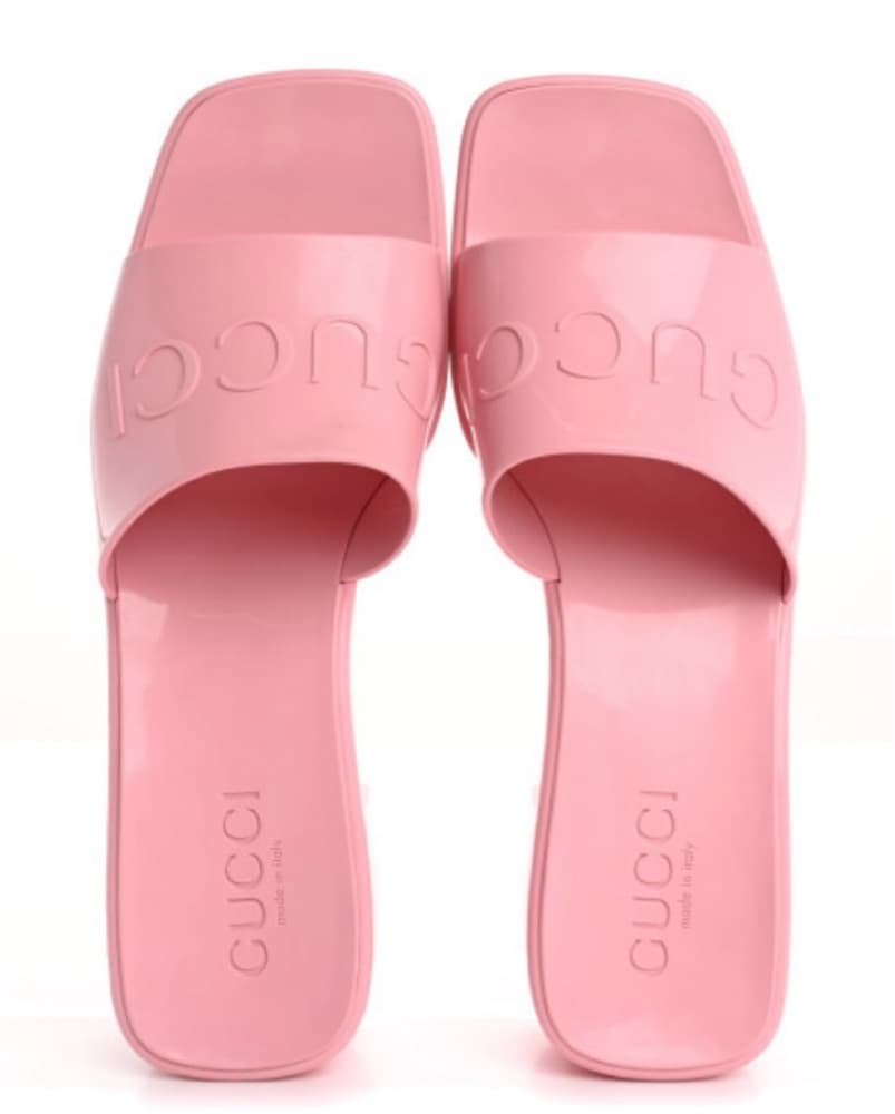 Gucci Pink Rubber Sandals - Image 1