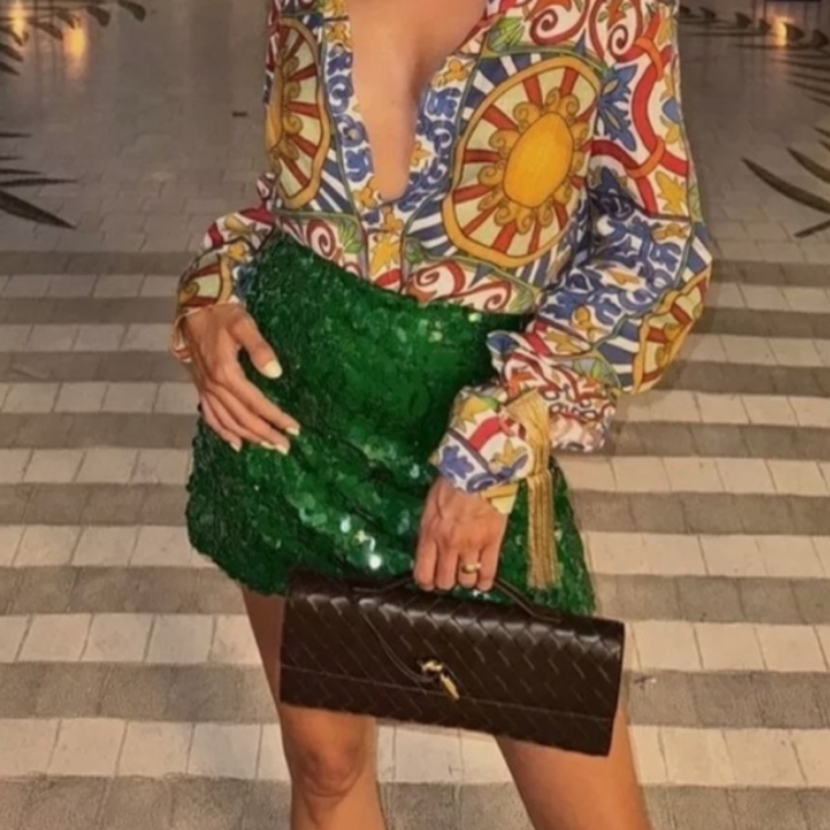 Green Sequin mini Skirt - Image 3