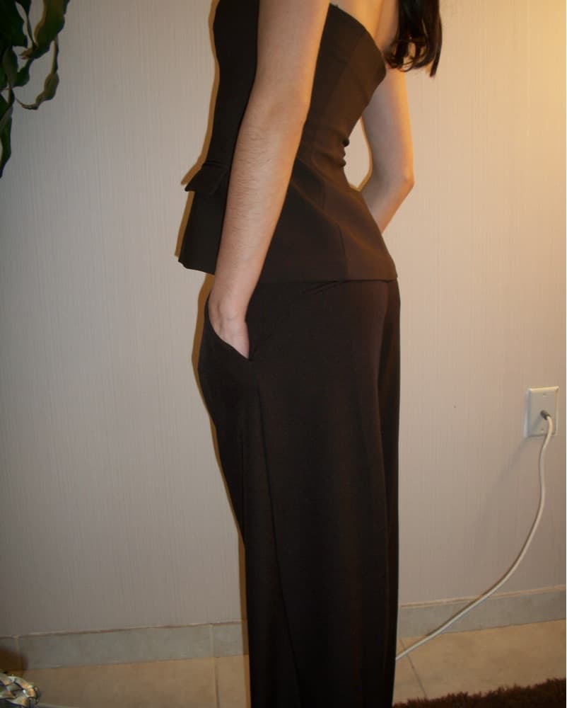 Zara Brown Sophisticated Strapless Top - Image 6