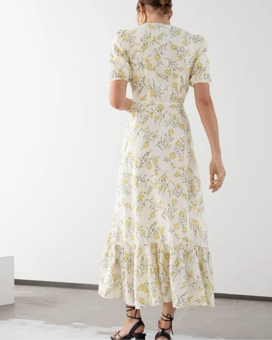 & Other Stories Ruffle Linen Floral Dres - Image 4