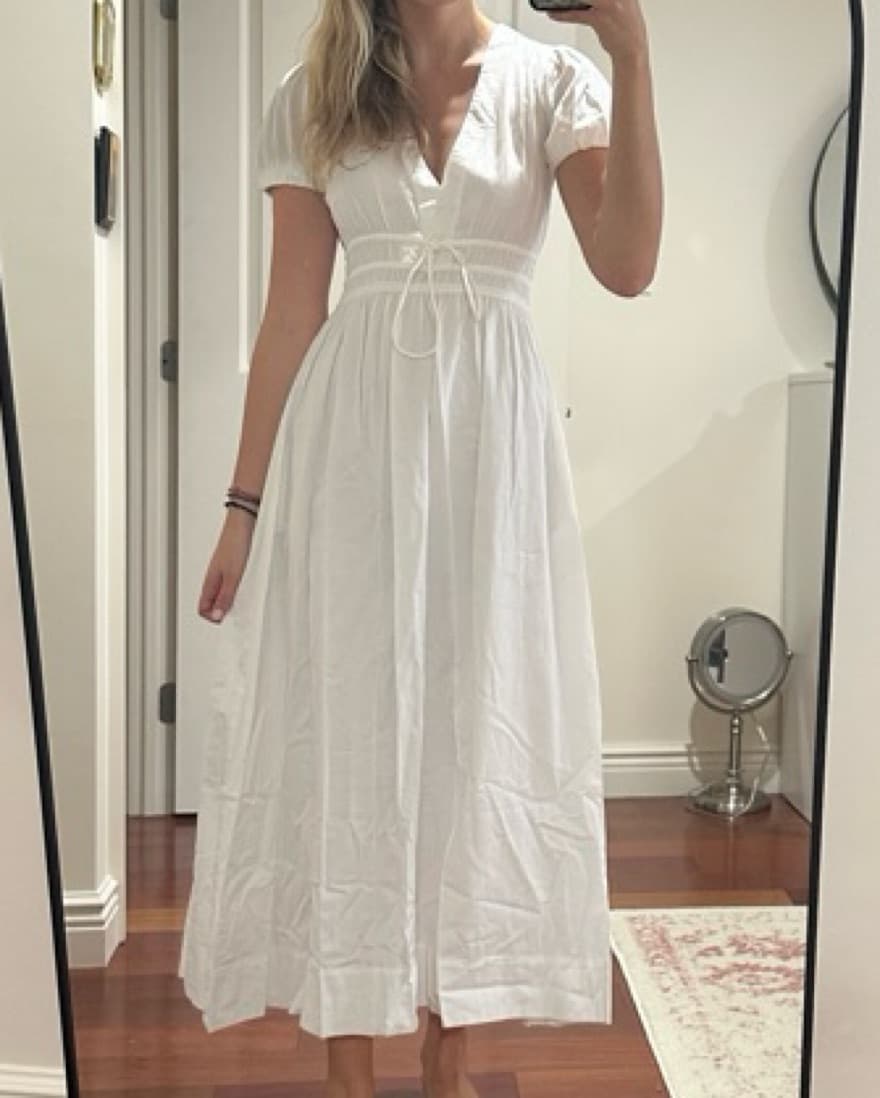 LoveShackFancy Sabela Cotton Midi Dress - Image 4