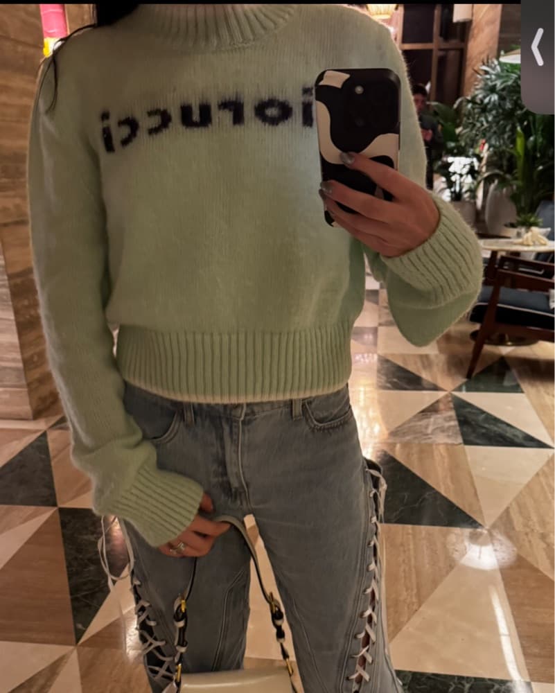 fiorucci mint green logo sweater - Image 3