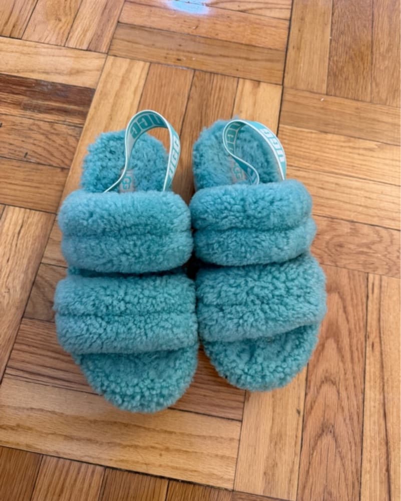 UGG Oh Fluffita Teal Green Slippers - Image 1