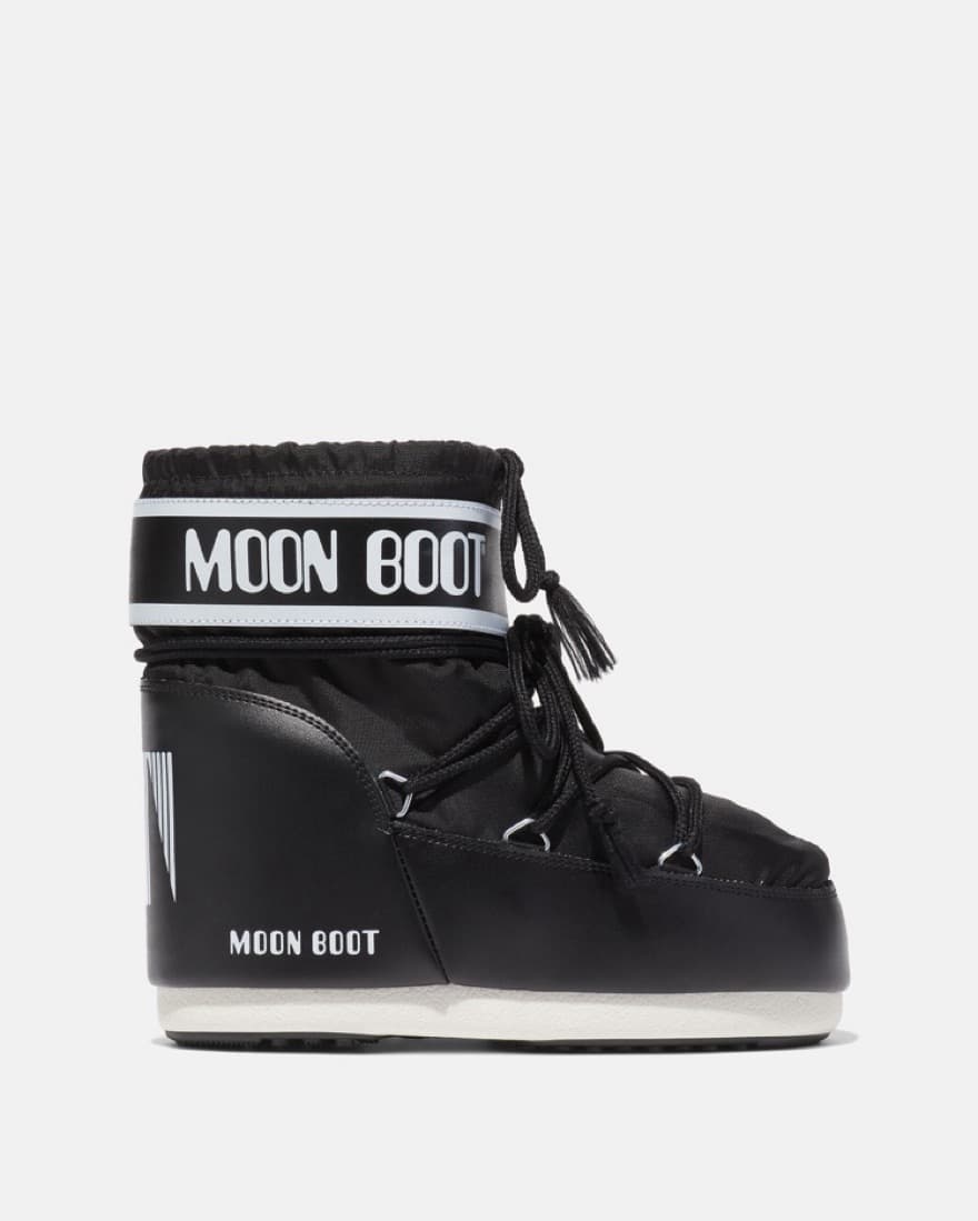 ICON LOW BLACK NYLON MOON BOOTS - Image 1