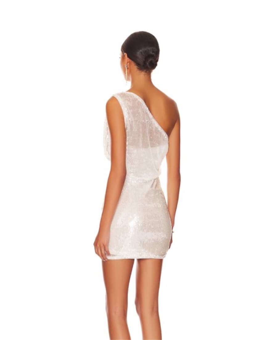 White Sequin Revolve Mini Dress - Image 2