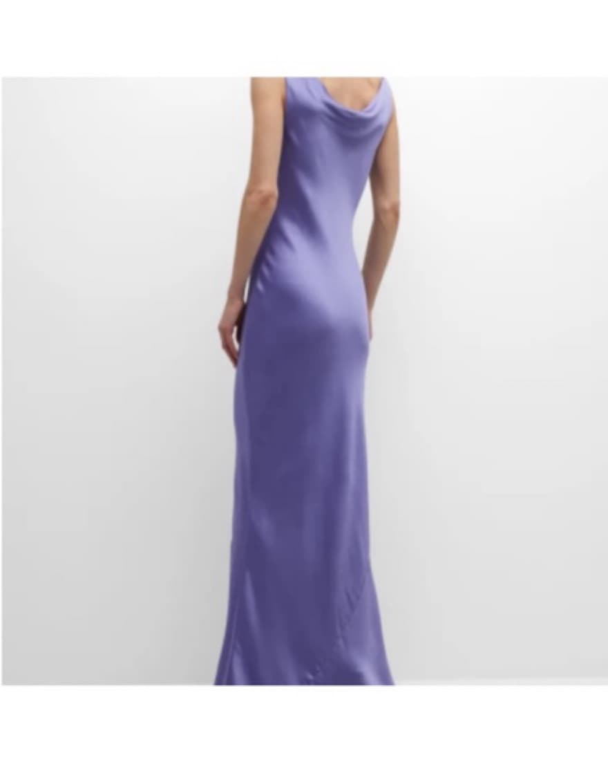 Satin Lilac Norma Kamali Dress XS - Image 4