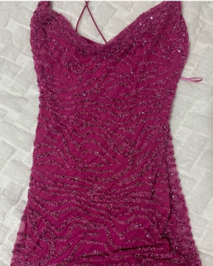 Retrofete Pink Sequin Mini Dress - Image 5