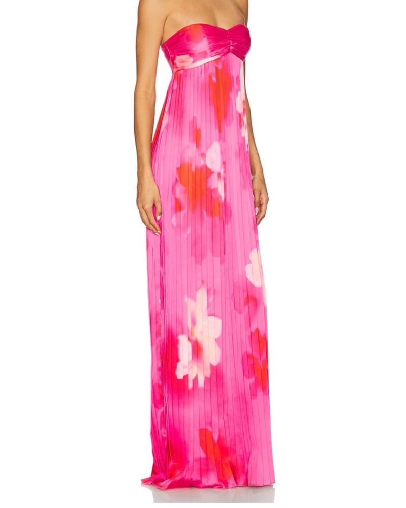 Pink Floral Formal Dress - Image 2