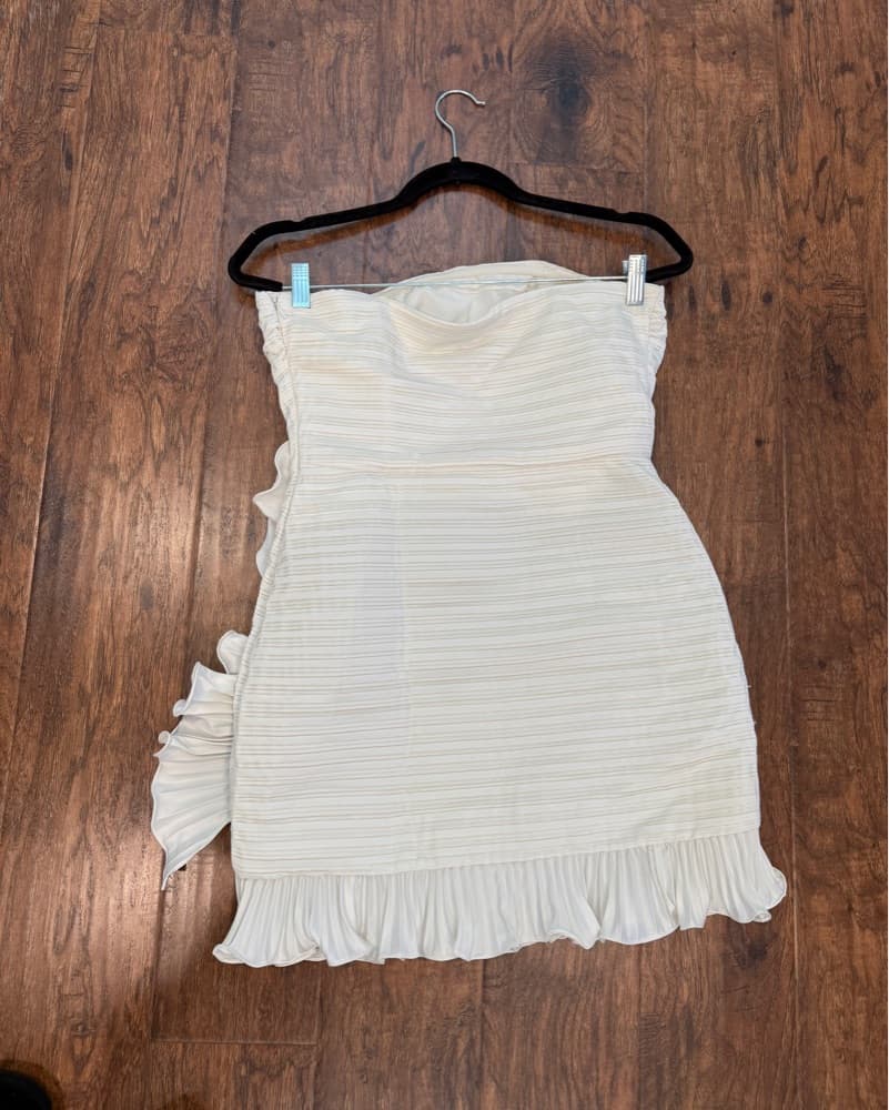 AMUR Isla Strapless White Dress  - Image 4