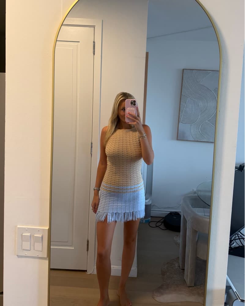 House of Harlow Crochet Fringe Mini Dres - Image 3