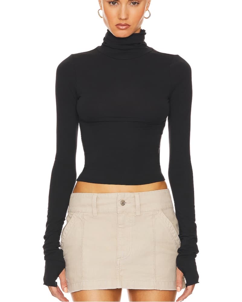 Helsa Black Turtleneck Long Sleeve  - Image 1