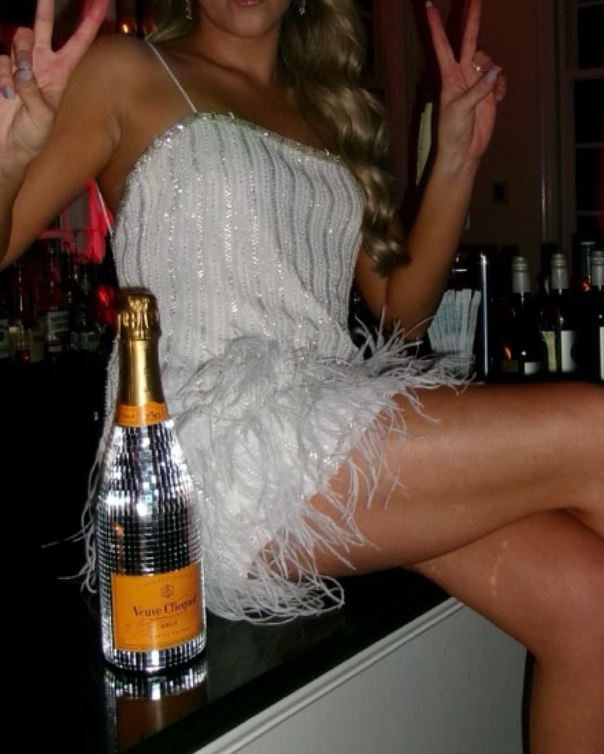 Retrofete - Rubina Sequin Feather Dress - Image 1
